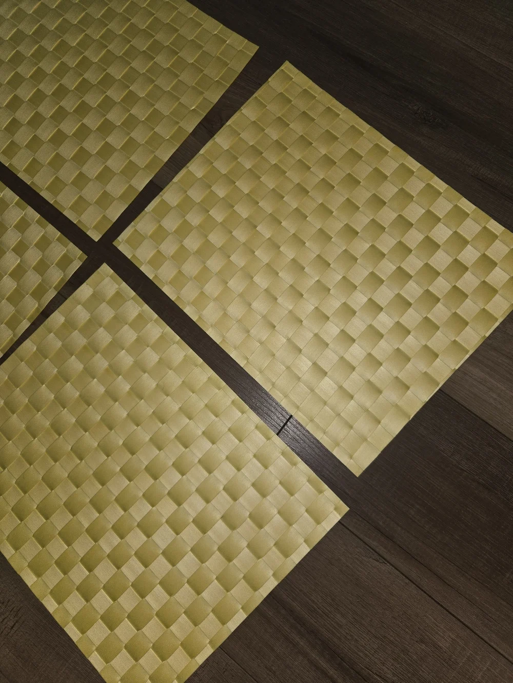 Woven Yellow Placemats Set – Textured Basket Weave Table Mats